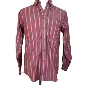L.L.Bean Men's Red Blue Striped Long Sleeve Shirt